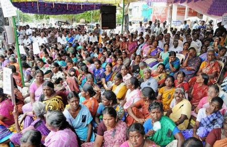 Dalit Christians protest at Kalavasal in Madurai on 10-08-2015 Photo- G. Moorthy