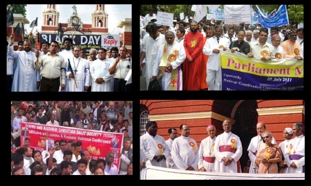 Dalit Christians -protesting at different places earlier