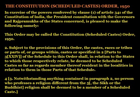 THE CONSTITUTION (SCHEDULED CASTES) ORDER, 1950